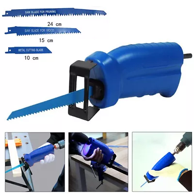 Portable Mini Reciprocating Saw Adapter W/ Kit 3* Saw Blades 9mm Connecting Rod • $14.26