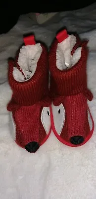 💞 M&S Baby Cute Fox  Booties   🦊 Slipper Boots  • £1.99