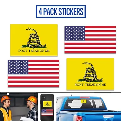 $3.99 • Buy 4 PACK - Don't Tread On Me Gadsden American USA US Flag Sticker Car Truck Decal