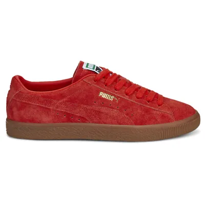 Puma Suede Vtg Hairy Suede Lace Up  Mens Red Sneakers Casual Shoes 38569804 • $46.95