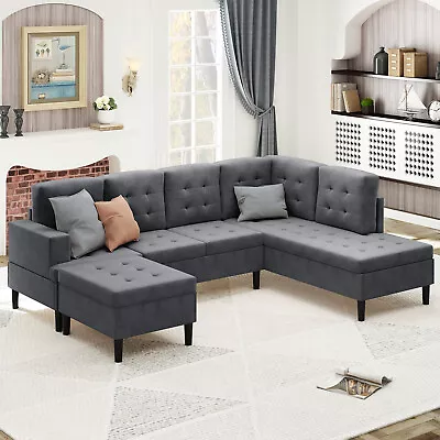 Modern Sectional Sofa Set U Shaped Sofa With Storage Ottoman & Chaise Lounge • $659.99