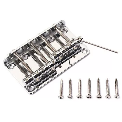 1 Set Bridge For Fender Precision Jazz Bass Guitar Parts Chrome 201B-4 Badass J • $11.59