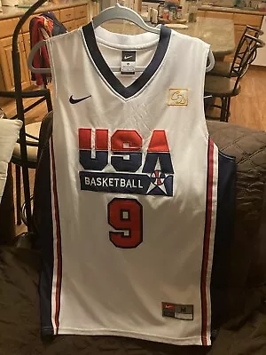 Nike USA Olympic Dream Team Michael Jordan Jersey Chuck Daily Logo White Mens M • $34.95