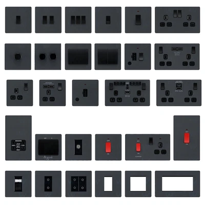 £2.09 • Buy BG Evolve Matt Grey Screwless Switches & Sockets Black Insert Full Range