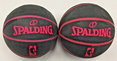 Spalding NBA Mini Ball Measures 5  Diameter Black/Pink SET OF 2 • $19.95