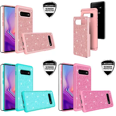 For Samsung Galaxy S10HD Screen Protector Hybrid Glitter Bling Cover • $10.98