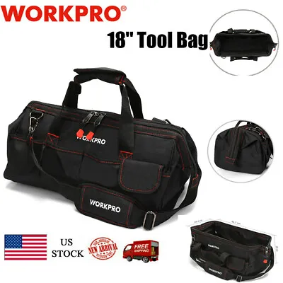 $29.99 • Buy 18 Inch Zipper Tool Bag  Case Wide Mouth Heavy Duty Carry Work Tote Storage
