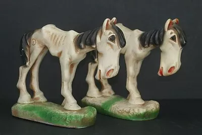 2 Vintage Chalkware Swayback Hungry Mule Horse Figure State • $75