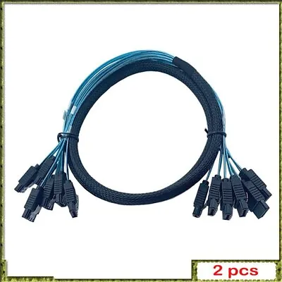 2pcs 6sata Cable To 6 SATA III 12Gbps 7pin Female With Locking Latch 1m Blue • $46.80