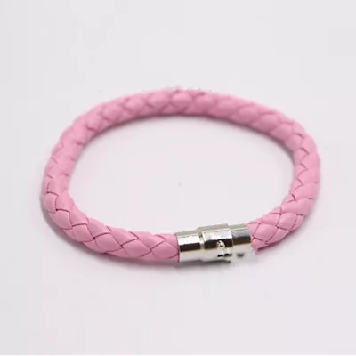 Men's Women's Braided Leather Bracelet Stainless Steel Magnetic Clasp Handmade • $3.49