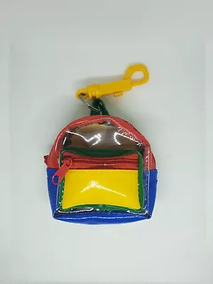 Vintage Primary Colors Mini Backpack Clip 80's Token/Coin Holder • $10.26