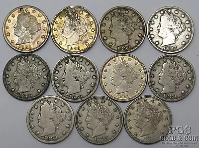 (9)Better Condition 1883 W/Cents & (2)1883  Racketeer  Nickels 11 Total 5c 28183 • $69.99