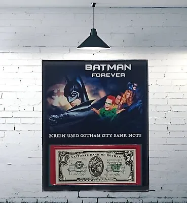 Batman Forever Screen Used Prop - Framed $50 Gotham City Bank Note • $79.99