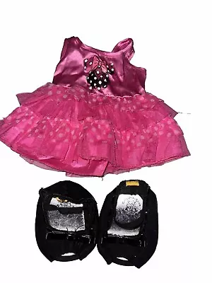 Minnie Mouse Dress Build A Bear Workshop Outfit Pink Tutu Dress & Black Shoes • $20
