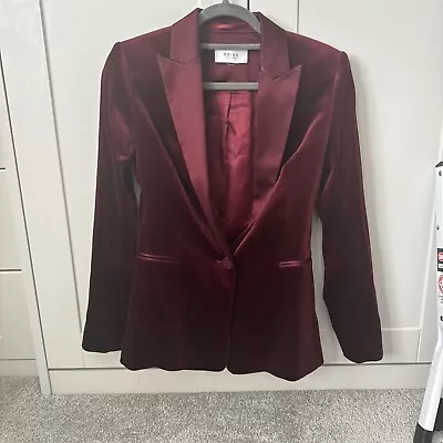 Bnwot Burgundy Reiss Velvet Blazer Size 8 • £39.70