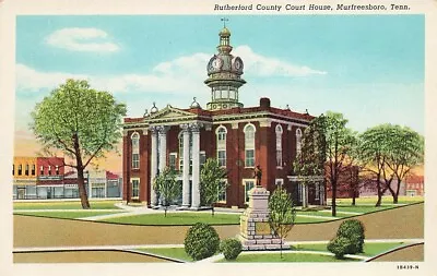 Murfreesboro TN * Tenn * Tennessee * Rutherford County Court House * Linen * Gh • $6.99