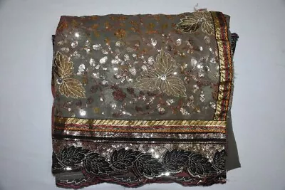 Indian Bollywood Vintage Bridal Dupatta Hand Embroidery Stole Scarf Hijab Veil  • $13.49