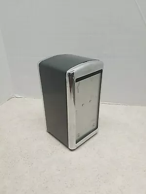 Vintage Stainless Steel /Black Napkin Dispenser Holder  Diner Cafe Restaurant • $14.40