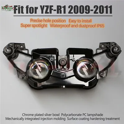 Motorcycle Front Headlight Headlamp Light Lamp Assembly Fit For YZF R1 2009-2012 • $157.12