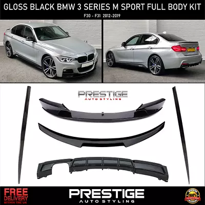 £294.89 • Buy For Bmw F30 M Performance Bodykit Front Lip Splitter Rear Diffuser Spoiler