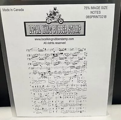 Local King MUSIC NOTES Background Cling Rubber Stamp • $14.98