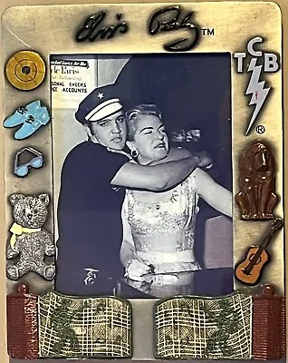 Elvis Presley & Mom Pewter Picture Frame 6 1/8 X4 7/8  TCB Teddy Bear Graceland+ • $49.99