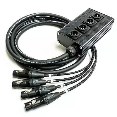 4 Way Stage & Studio Wall Mountable Box. Neutrik XLR Multicore Snake Cable • £169.53