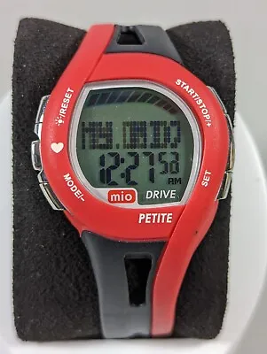 Mio Drive Petite ECG Health Day Date Alarm Chrono Black Red Silicone Band Watch • $24.14
