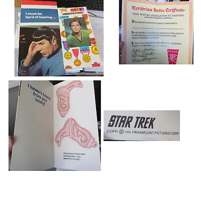 Vintage Star Trek Cards Spock Ears & Kirk Achievement Award Random House 1976 • $14