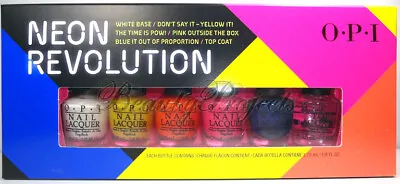 OPI Neon Revolution Mini Nail Lacquers Polish 1/8oz Mini Bottles 6 Piece Set • $11.99