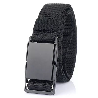 1PC Black 1.34inch Quick Release Stretch Belt With Magnetic Buckle Webbing Belt • $13.69