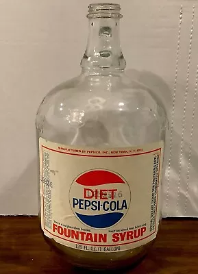 Vintage Diet Pepsi Soda Fountain Syrup Bottle 1 Gallon Jug ~ Rare New York • $25