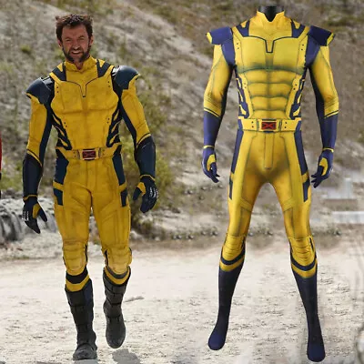 The Wolverine Suit Deadpool 3 Jumpsuit Cosplay Costume Men Bodysuit Halloween UK • £25.19