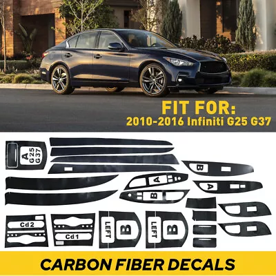 For Infiniti G25 G35 G37 3D Carbon Fiber Pattern Interior Trim Decals EAW • $24.99