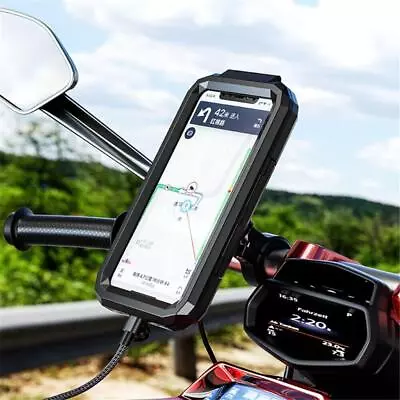 $34.89 • Buy For Motorcycle Bicycle Cell Phone Case Mount Holder 360° Fast Charger Waterproof