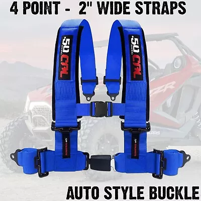 2  4 Point UTV SXS Harness Auto Style Buckle RZR Teryx X3 Talon YXZ1000R - BLUE • $102.99