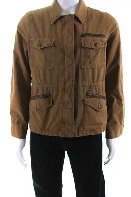 J Crew Women's Cotton Front Zip Cargo Pocket Utility Jacket Brown Size M • $42.69