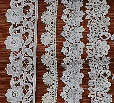 Off White Cotton Edge Double Side Trim Vintage Crochet Lace Stitching Embellish • £3.22