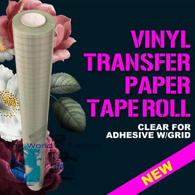 Clear Vinyl Transfer Paper Tape Roll Grid Sticker Craft Silhouette Cricut Psv651 • $138