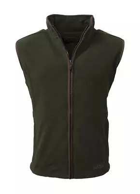 Game Men's Stanton Fleece Gilet Bodywarmer Forest Green Country Hunting Shooting • £22.75