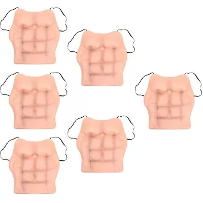  6 Count Cosplay Muscle Prop Artificial Garment Male Chest Vests Man • £26.68