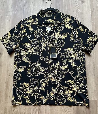 Casa Moda Coture Men’s Shirt Short Sleeve Versace Pattern Size XL • $52