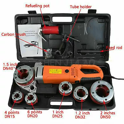 Electric Pipe Threader Pipe Threading Machine 2300W 6 Dies 1/2-2  High Quality • $189.88