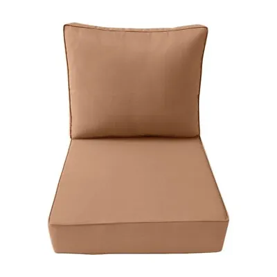*COVER ONLY*-Outdoor Deep Seat Backrest Pillow Slipcover Piped Trim Small-AD104 • £24.58