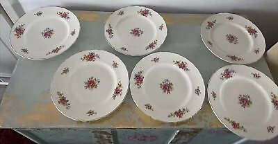 6 X Art Deco Alfred Meakin Dronfield Floral Pattern Dinner Plates 10” Dia • £30