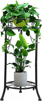Plant Stands Indoor Outdoor Metal Multiple Potted Plant Rack Holder 2 Tier Tal • $28.09