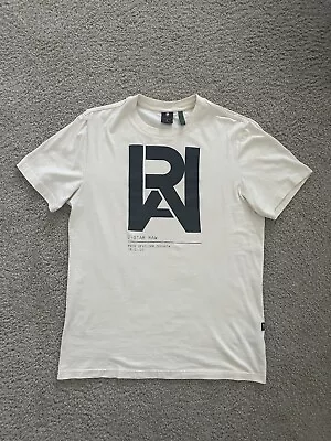 G Star Raw Men’s Regular Fit Short Sleeves Graphic T Shirt Beige Size S • $12.99