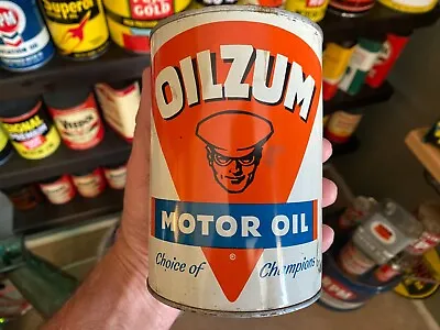 Vintage~ Rare Full Nos~ Mid-1900's Oilzum Metal Motor Oil 1-quart Can! Nice Can! • $235.95