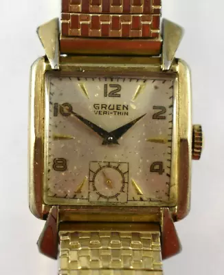 Vintage Gruen Veri-Thin 10KRGP & SS Case Manual Wind 17J 415 Watch Runs Lot.15 • $36.99