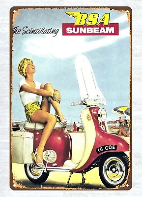 1960s BSA Sunbeam Motorcycle Metal Tin Sign Metal Chicken Signs • $18.88